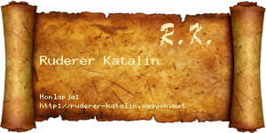 Ruderer Katalin névjegykártya